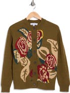 Ellen Tracy Floral Jacquard Cardigan