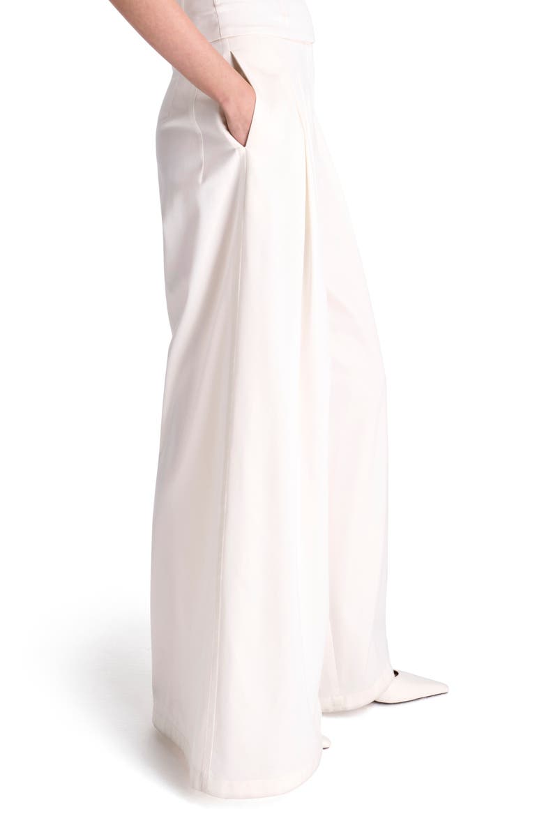 Drew Stretch Cotton & Wool Wide Leg Pants, Alternate, color, IVORY