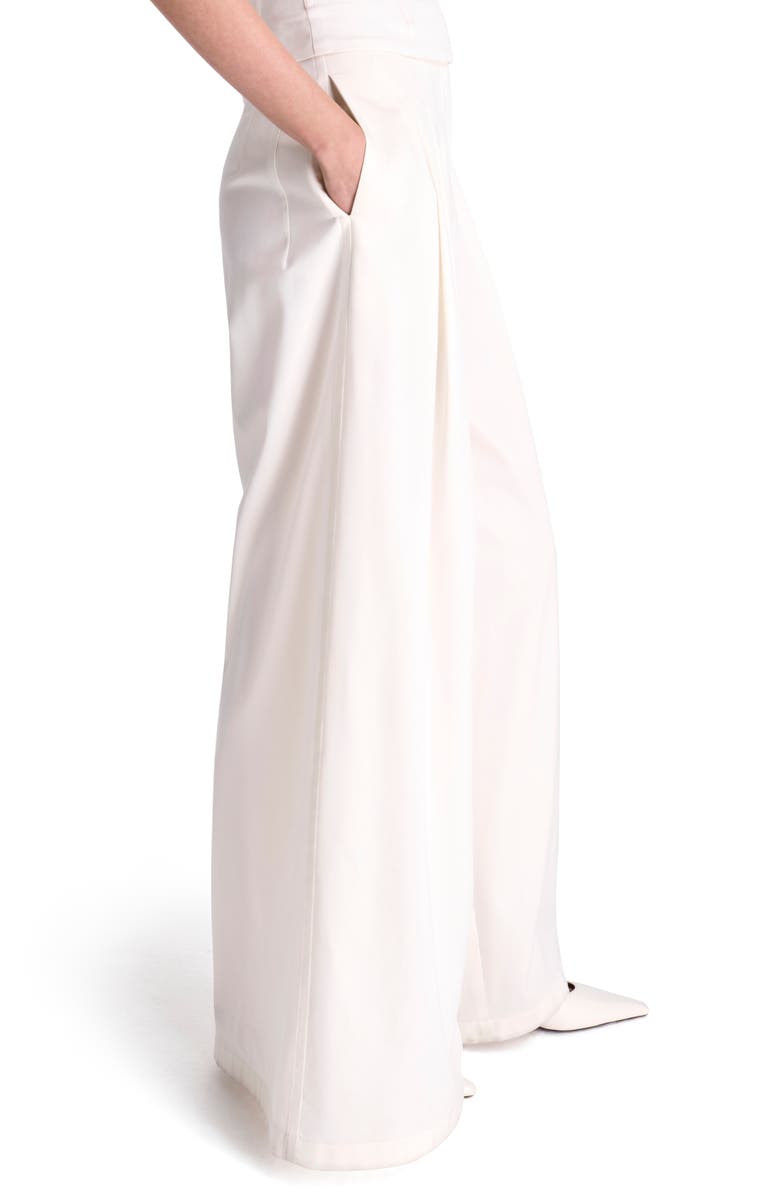 TWP Drew Stretch Cotton & Wool Wide Leg Pants, Alternate, color, Ivory