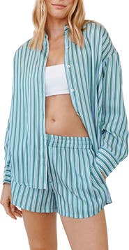 Bella Dahl Stripe Oversize Button-Up Shirt