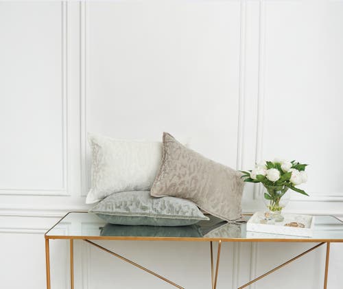 Elisabeth York Avon Embroidered Tone On Tone Cotton Velvet Decorative Throw Pillow In Brown