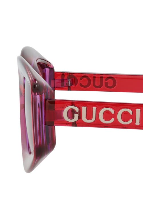 Gucci Cat Eye-frame Injection Sunglasses In Red