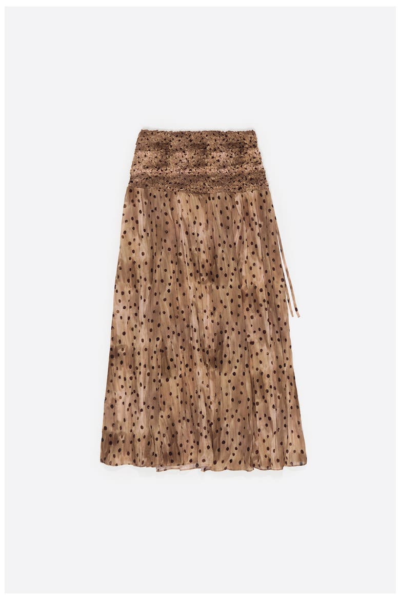 Dots Gathered Flared Skirt, Alternate, color, WATERCOLOR DOTS