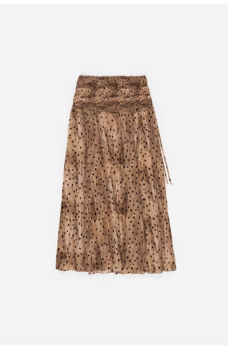 Bimba y Lola Dots Gathered Flared Skirt, Alternate, color, Watercolor Dots