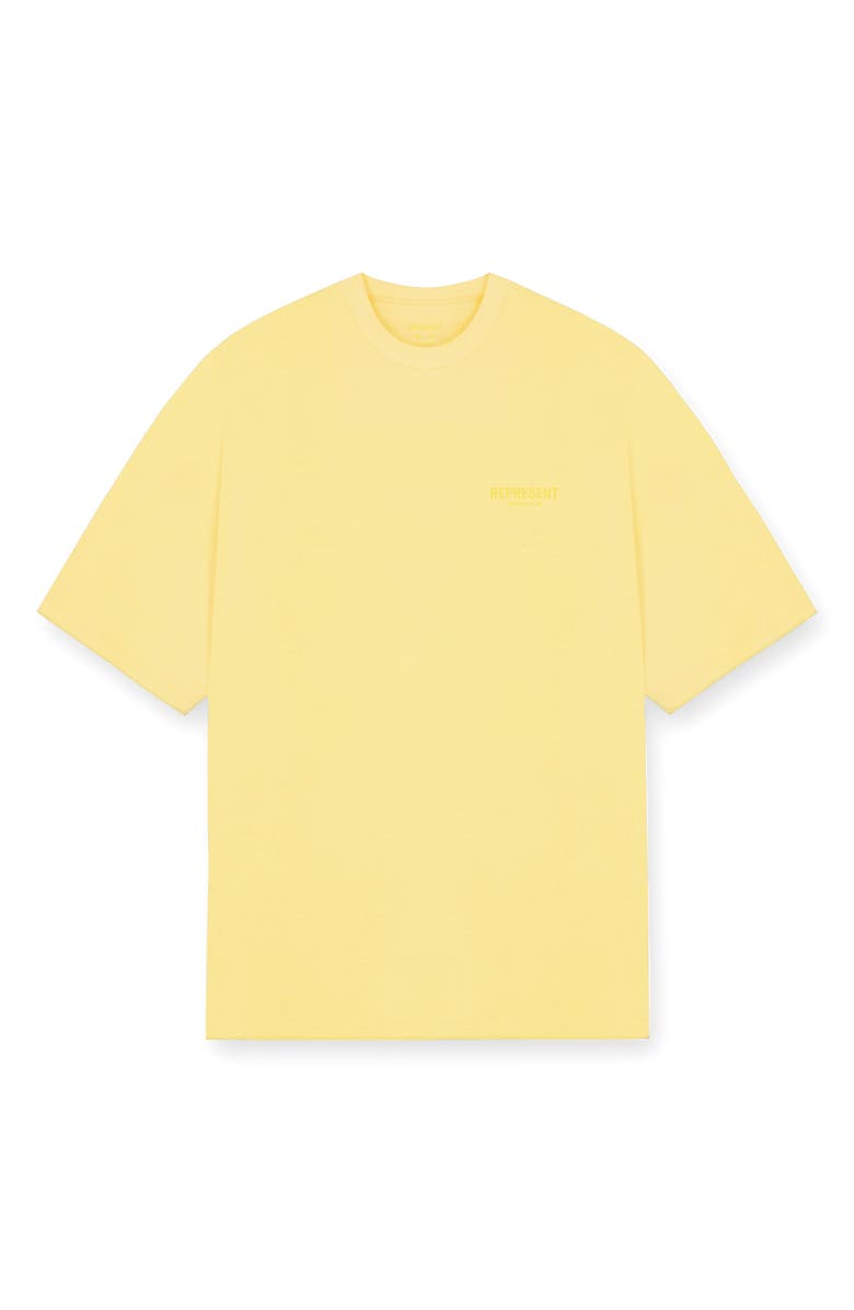 Represent Owners' Club Cotton Logo Graphic T-Shirt, Main, color, Pastel Yellow
