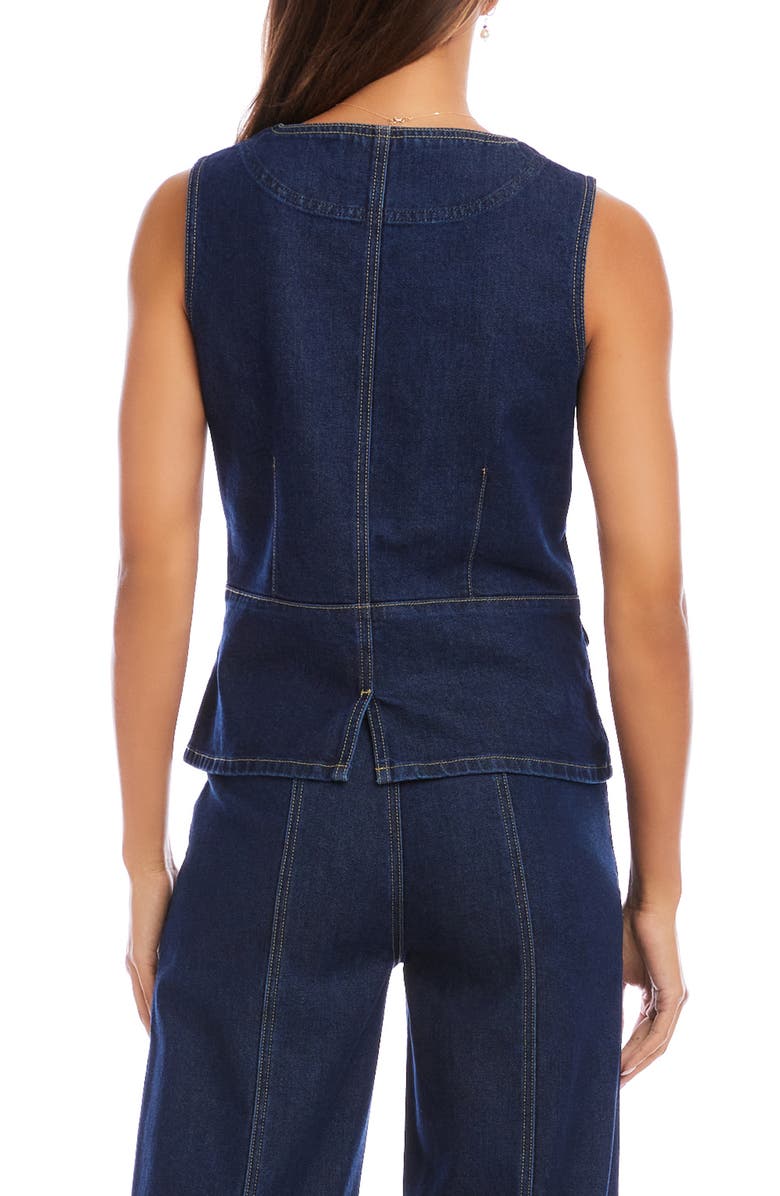 Karen Kane Denim Vest, Alternate, color, Indigo