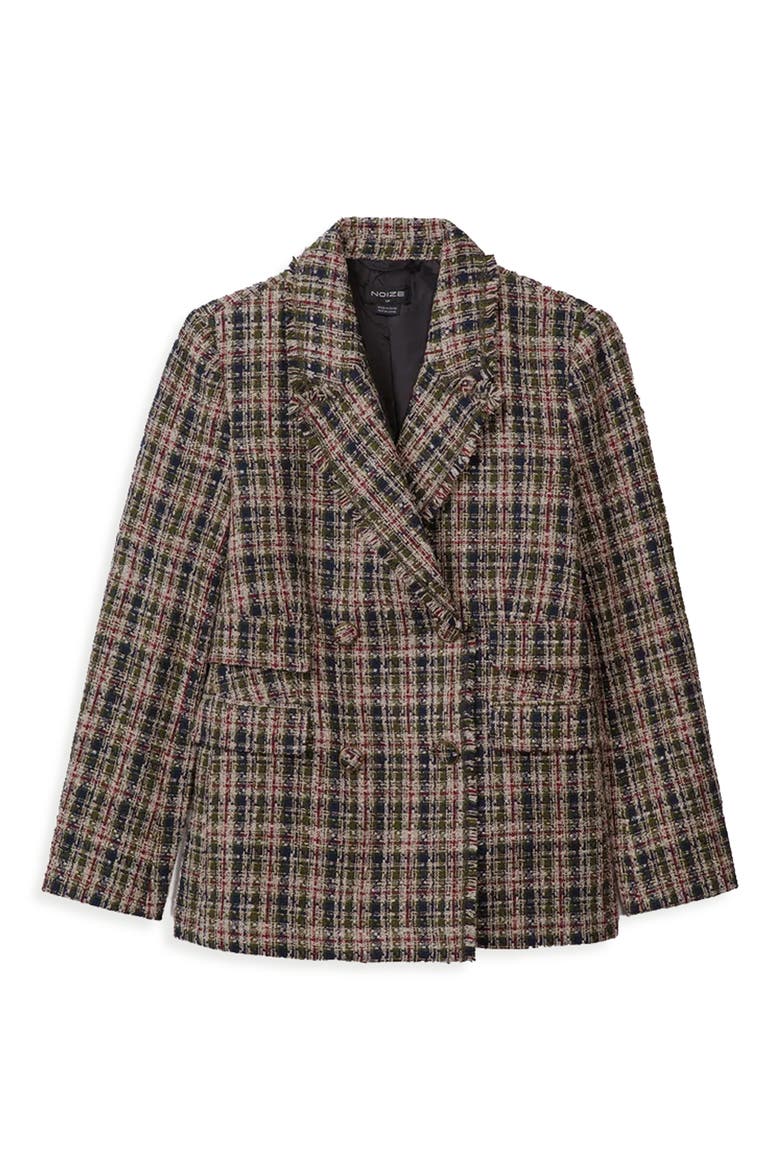 Alba Double Breasted Tweed Blazer, Alternate, color, UNIFORM GREEN