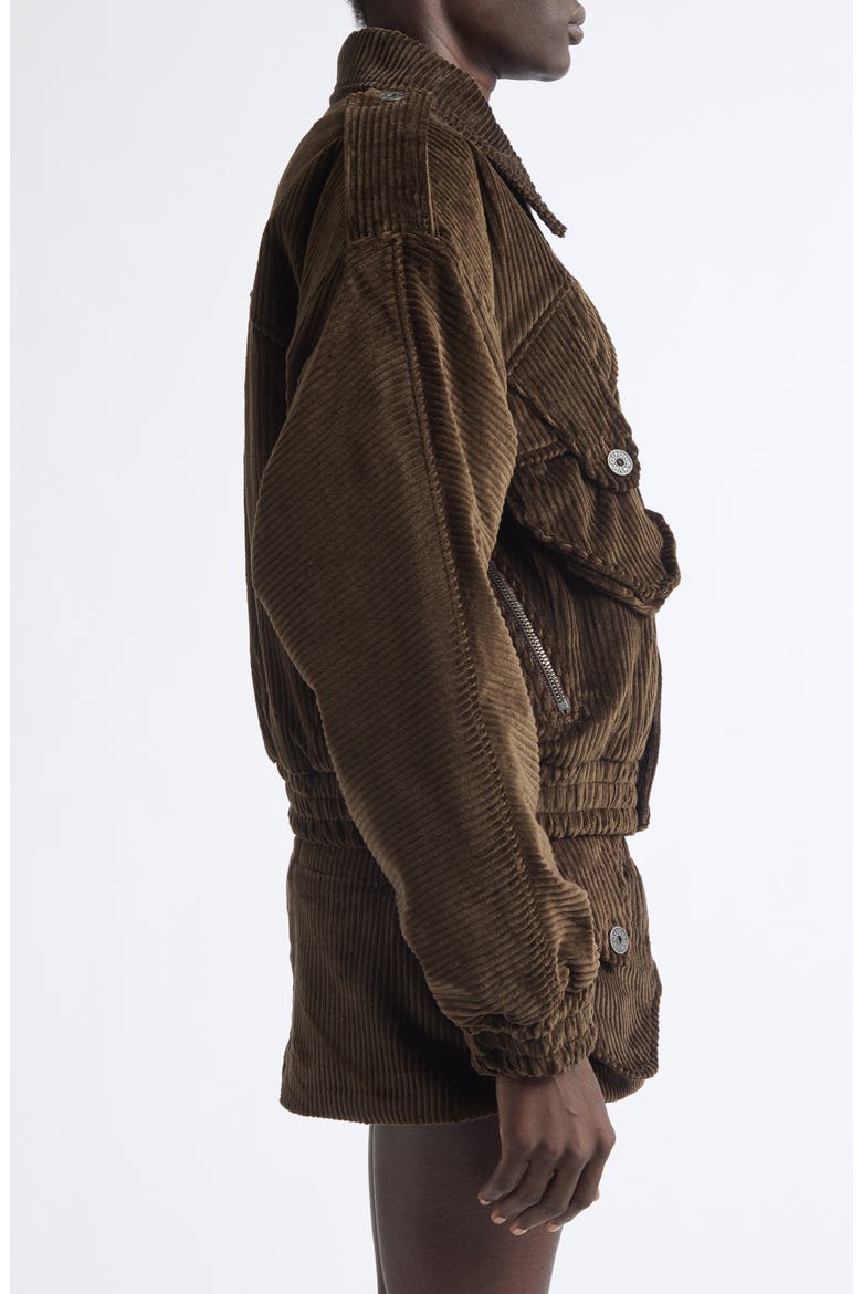 Padded Cotton Corduroy Jacket, Alternate, color, BROWN