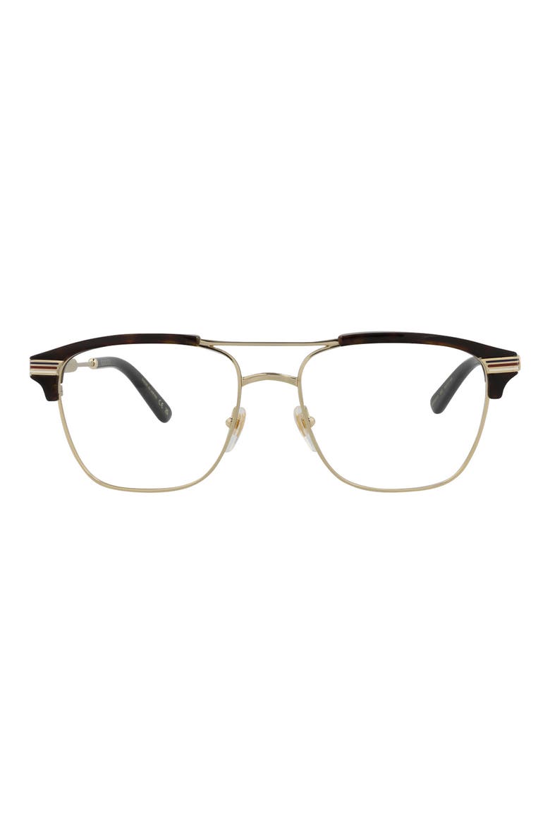 54mm Aviator Optical Glasses, Main, color, GOLD GOLD TRANSPARENT