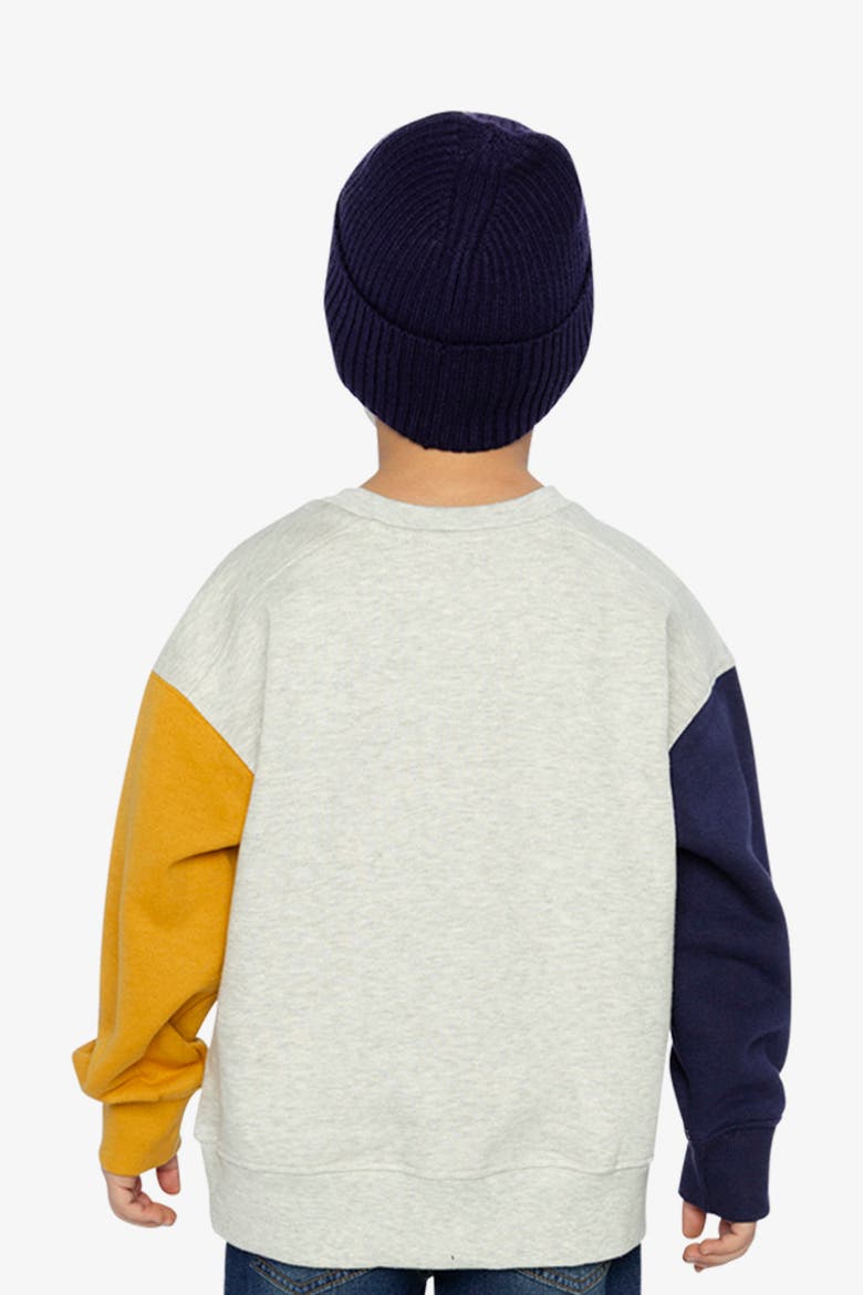 Fleece Raglan Sleeve Smiley Face Graphic Sweatshirt, Alternate, color, Heather Grey