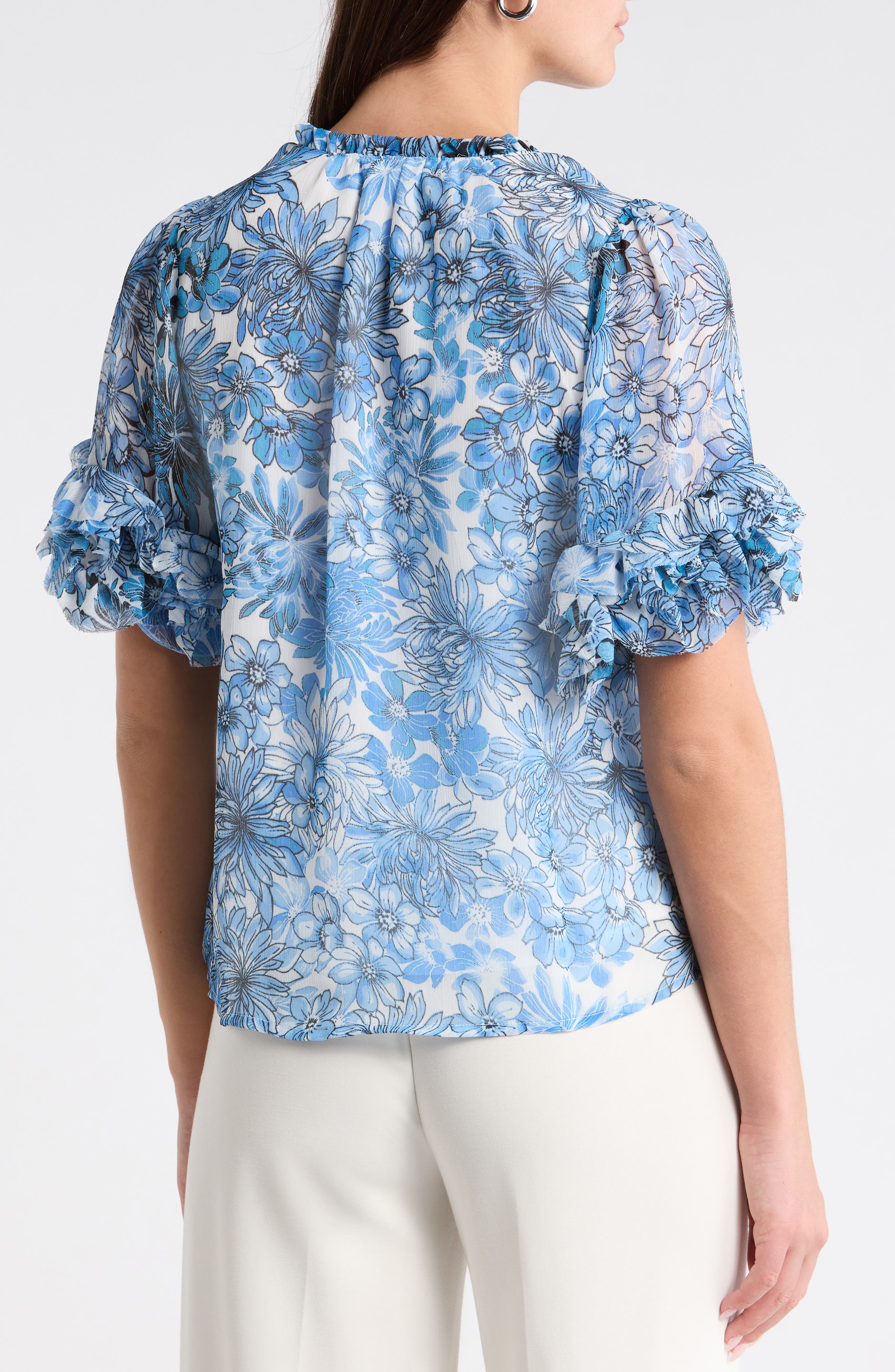 Tierra Floral Ruffle Trim Top - image 2