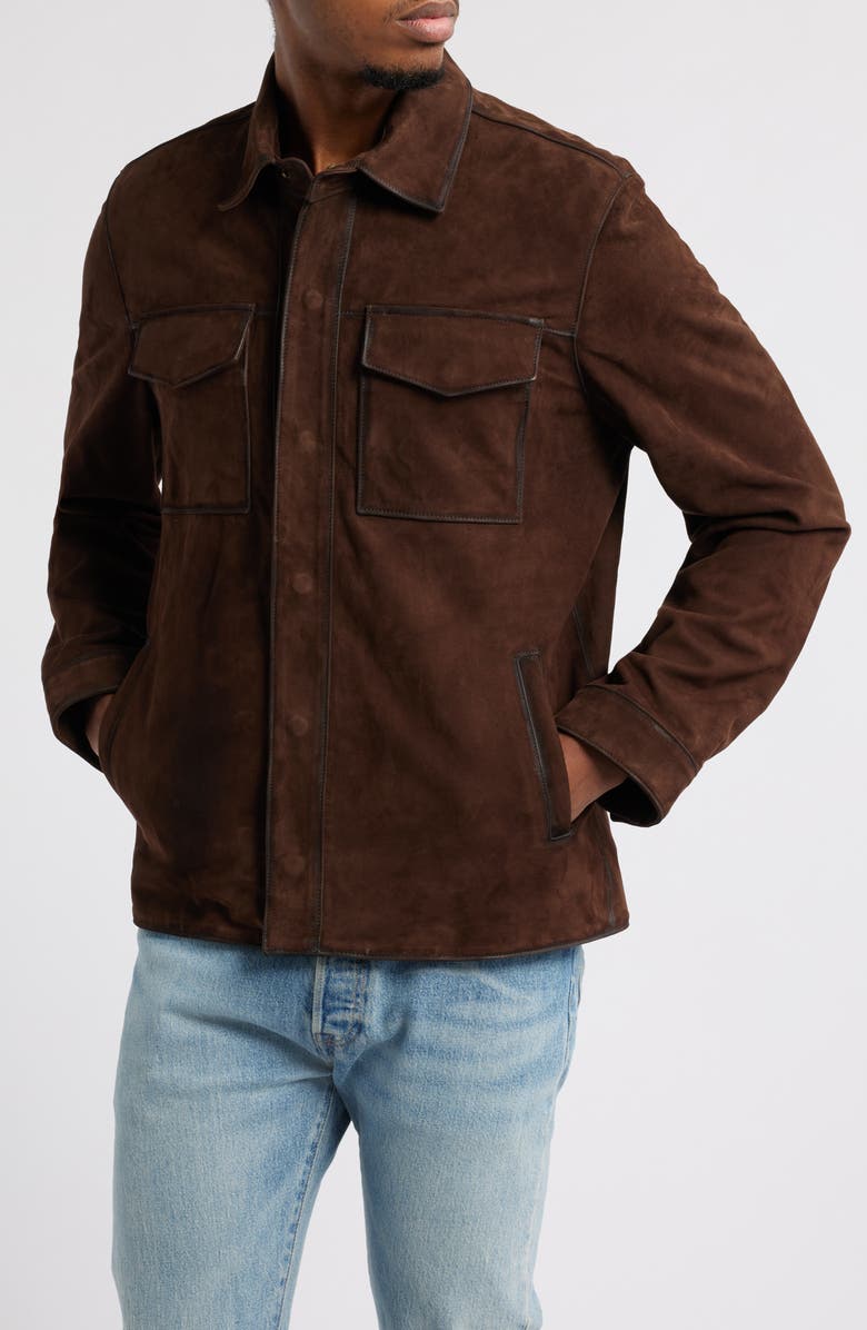 Frye Classic Suede Shacket, Alternate, color, 