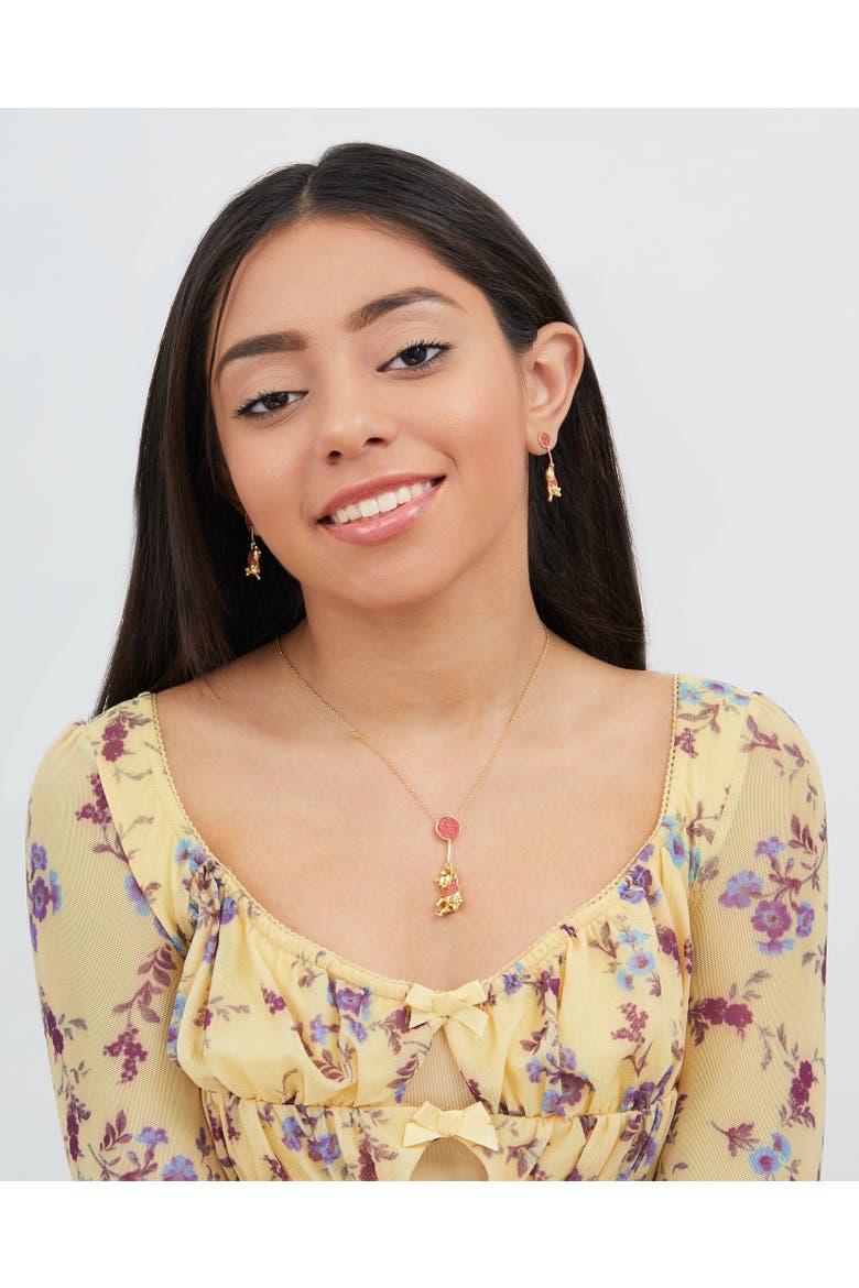 Winnie the Pooh Swinging Balloon Necklace, 18", Alternate, color, yellow, red