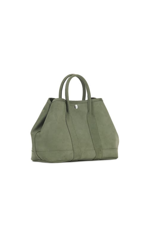 Ezra Arthur Audrey American Steer Leather Top Handle Bag In Moss