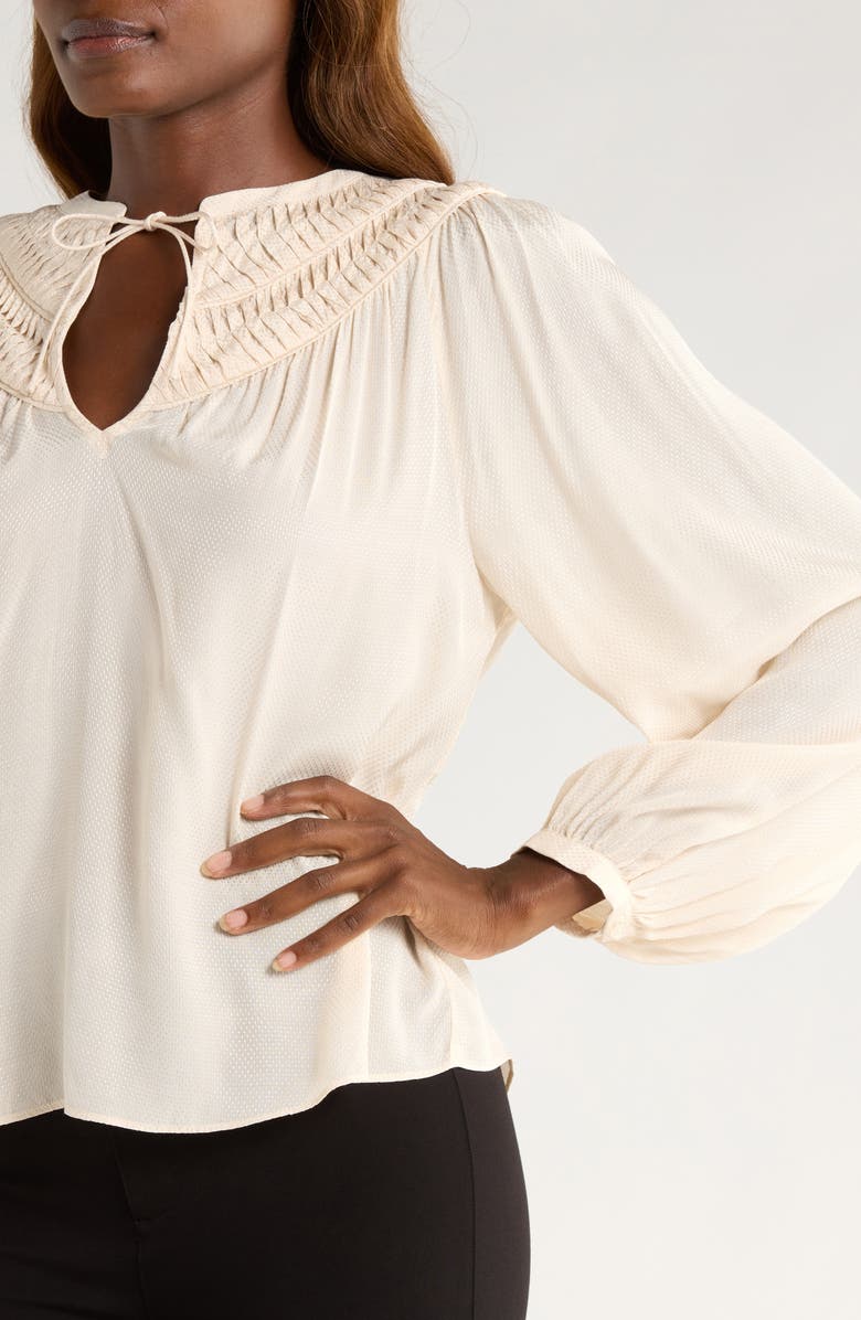 PAIGE Milani Swiss Dot Top, Alternate, color, Antique White