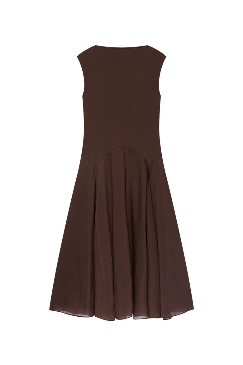 Sleeveless Midi Dress, Alternate, color, Brown