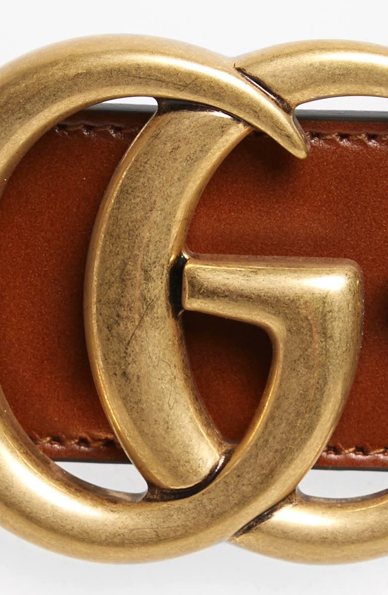 Gucci GG Logo Leather Belt, Alternate, color,