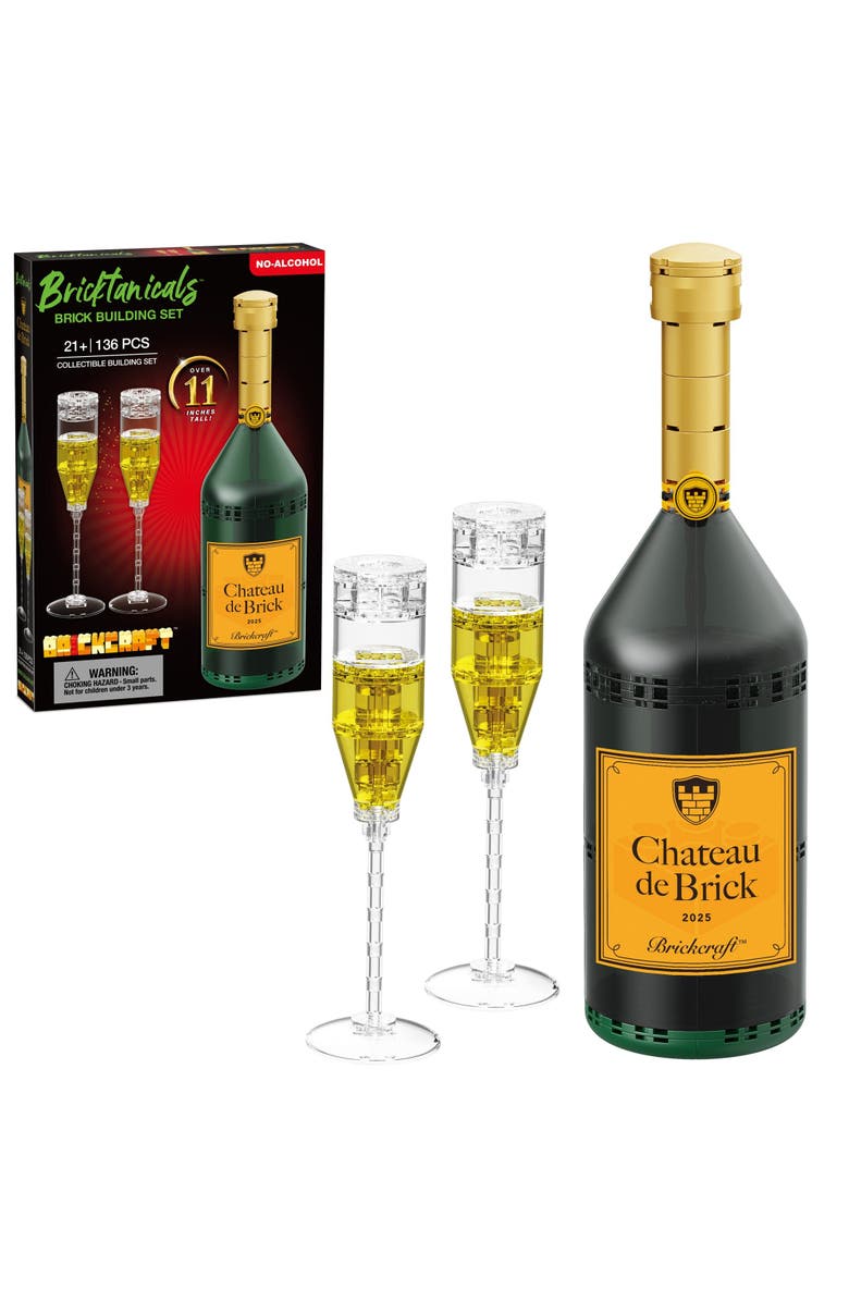 Brickcraft Valentines Chateau de Brick Bottle Building Set, Main, color, Yellow