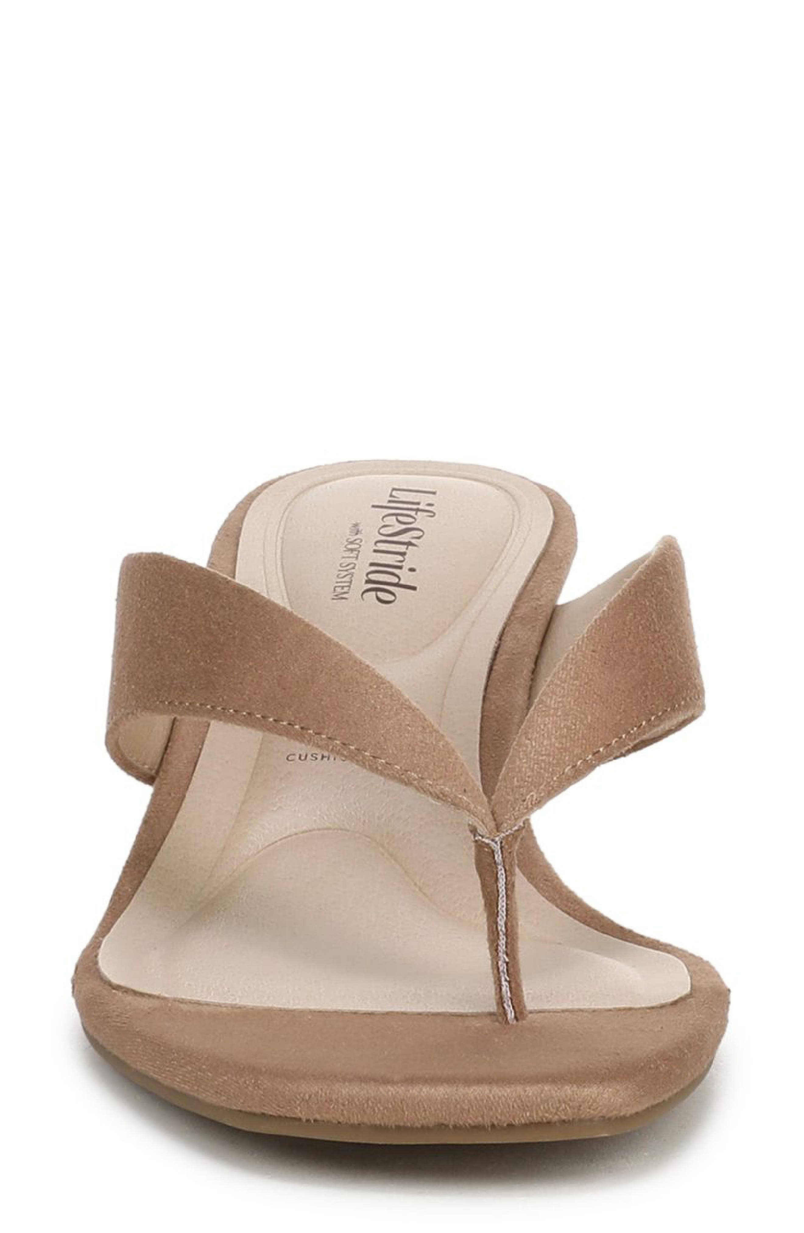 Stella Wedge Flip Flop, Alternate, color, BAMBOO TAN SUEDE