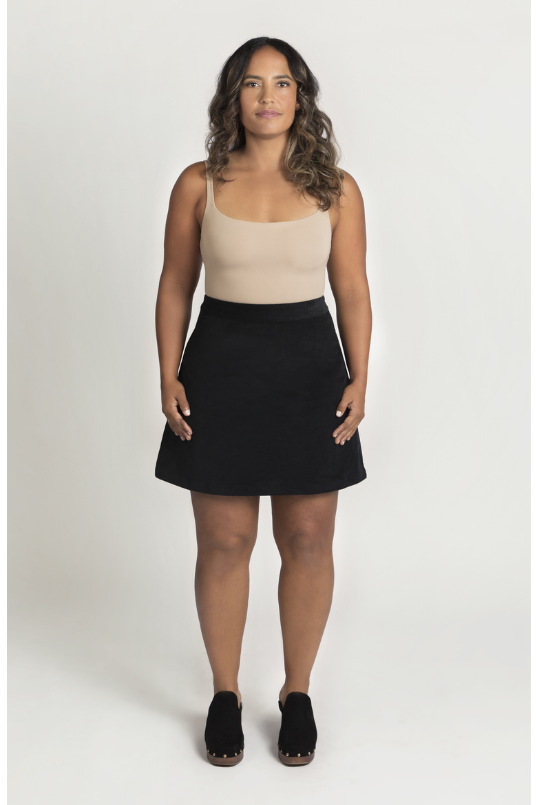 The Cord Mini Skirt, Alternate, color, Black