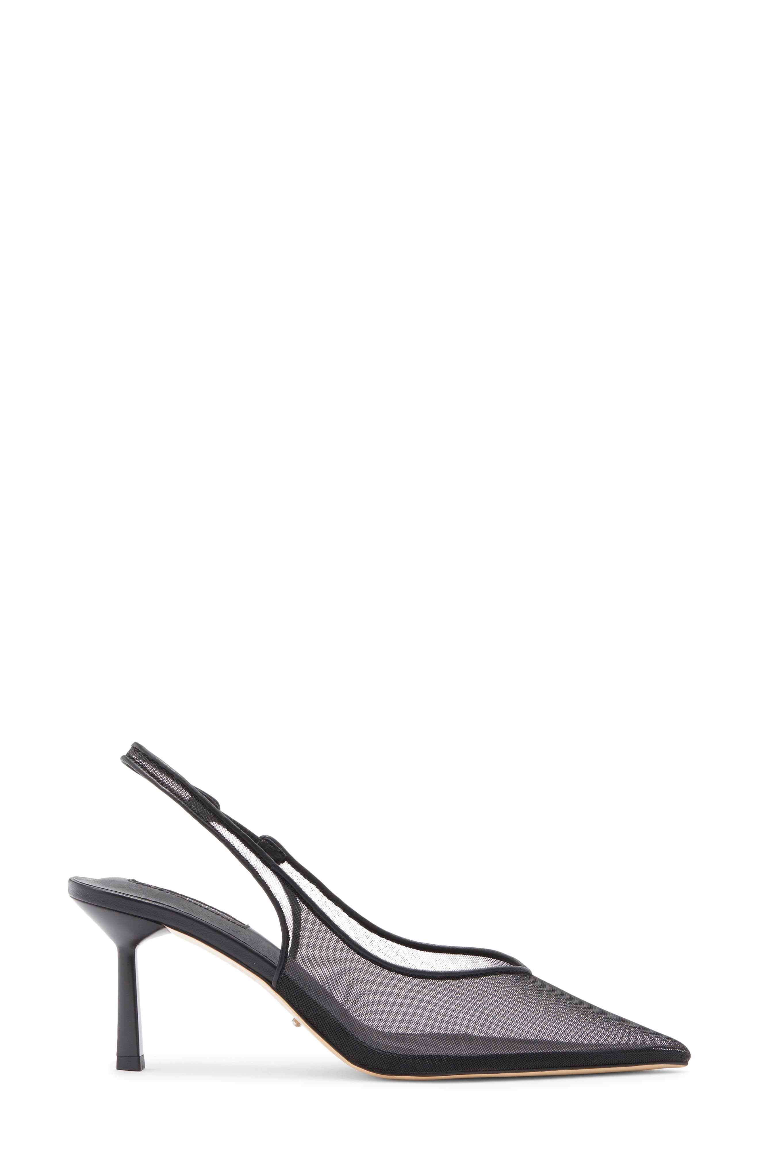Tony Bianco Breeze Slingback Pointed Toe Pump, Alternate, color, Black Nylon