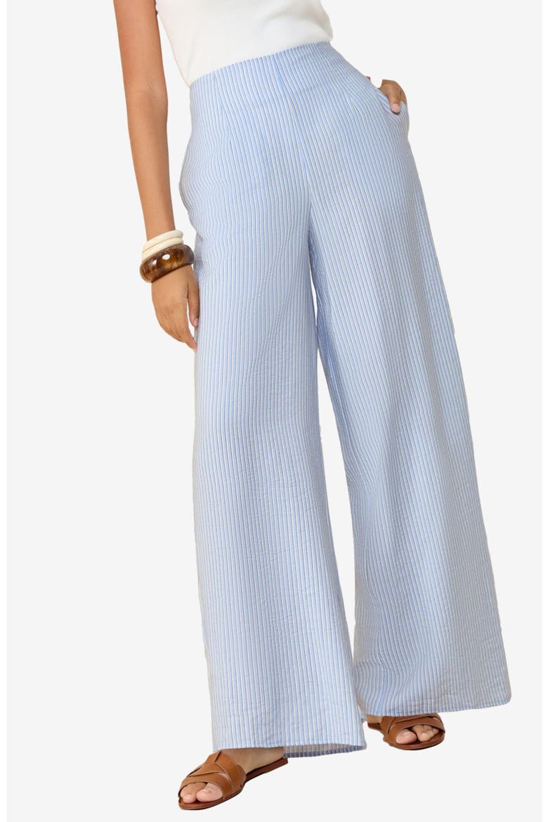 Stripe Wide Leg Pants, Main, color, BLUE