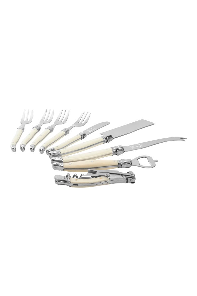 Essential 9-Piece Assorted Charcuterie Knife & Fork Set, Alternate, color, FAUX IVORY