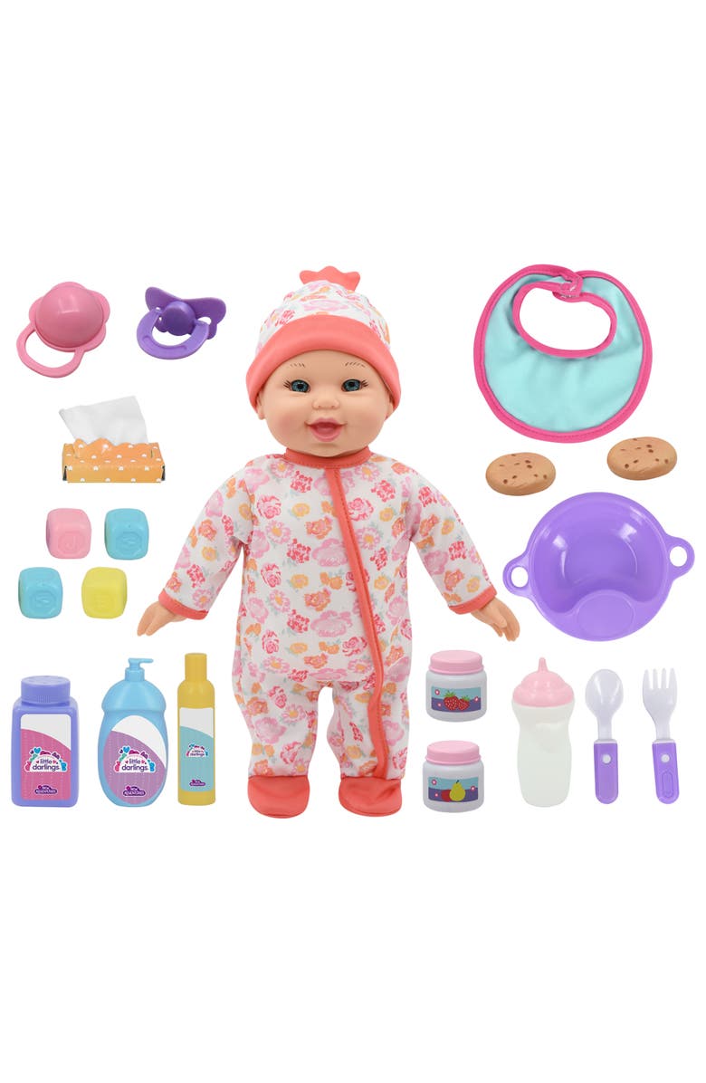 Little Darlings Bouncing Baby Playset 12" Doll, 10 Pc, 2+, Main, color, Multicolored