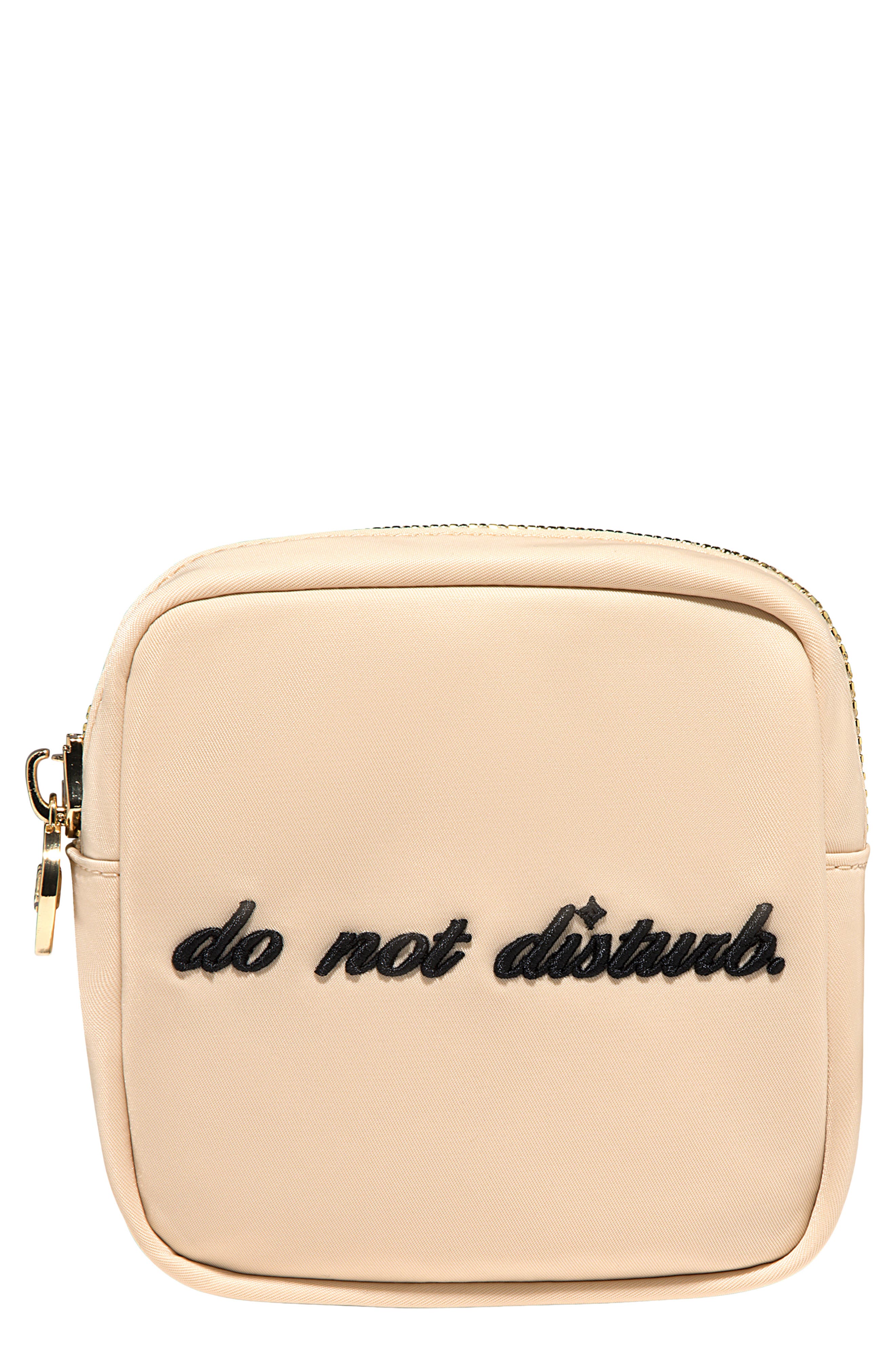 Stoney Clover Lane Mini Do Not Disturb Embroidered Pouch In Neutral