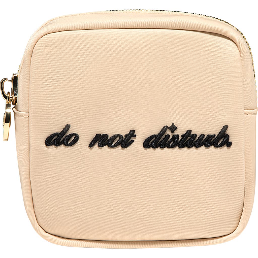 Stoney Clover Lane Mini Do Not Disturb Embroidered Pouch In Neutral