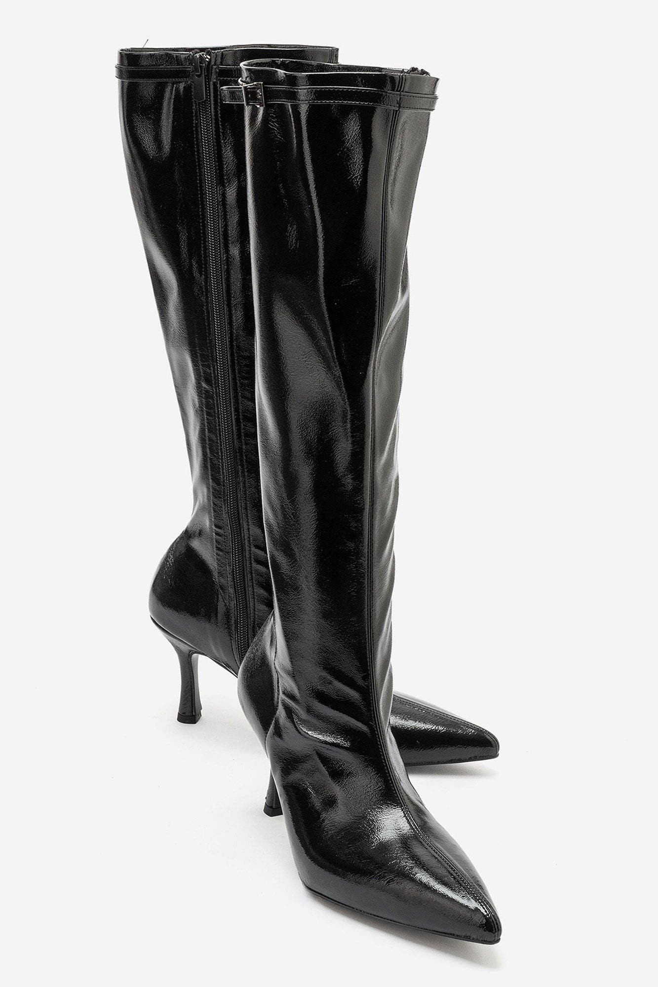 Dorado Stiletto Knee High Boot, Alternate, color, Black Patent