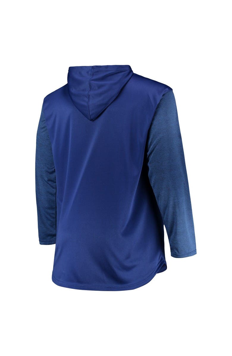 PROFILE Men's Royal/Heathered Royal Chicago Cubs Big & Tall Wordmark Club Pullover Hoodie, Alternate, color, 