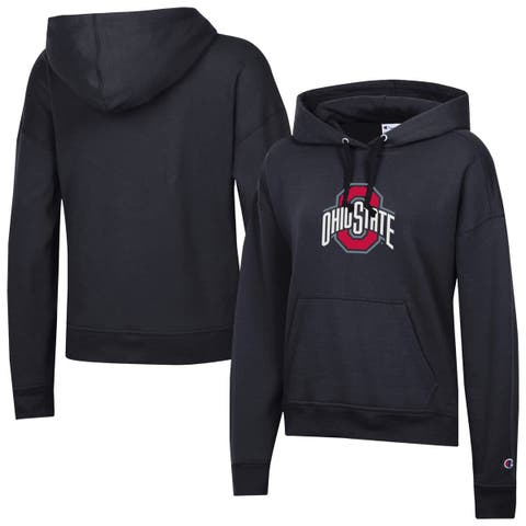Women's Champion Black Ohio State Buckeyes Powerblend Fleece Pullover Hoodie