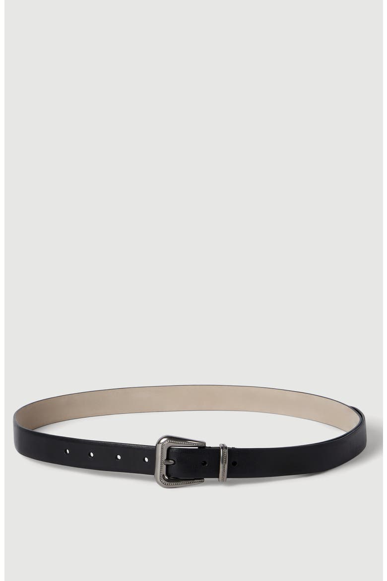 Cowhide belt with monili, Main, color, Black