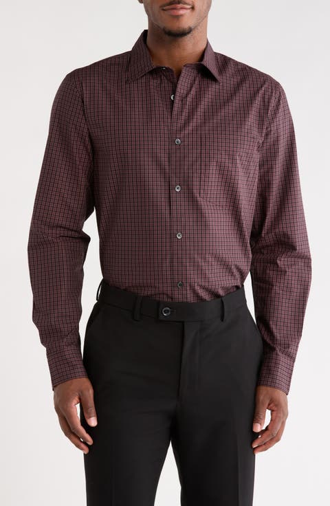 Plaid Cotton Poplin Button-Up Shirt