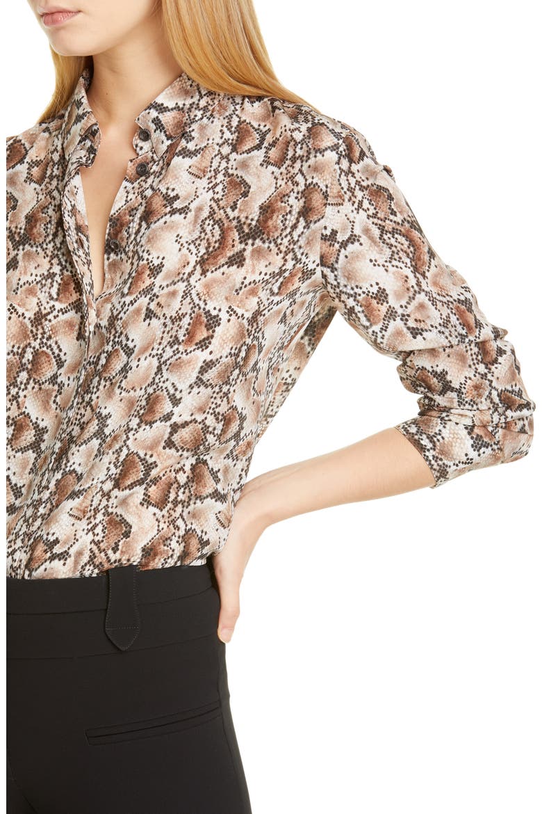 Print Silk Blouse, Alternate, color, IVORY