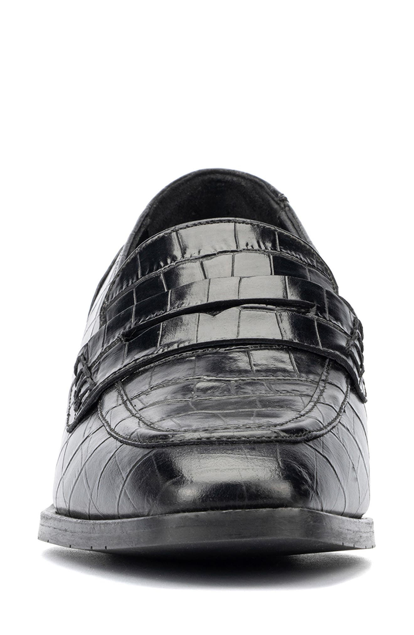 Aquatalia Riya Croc Embossed Penny Loafer, Alternate, color, 
