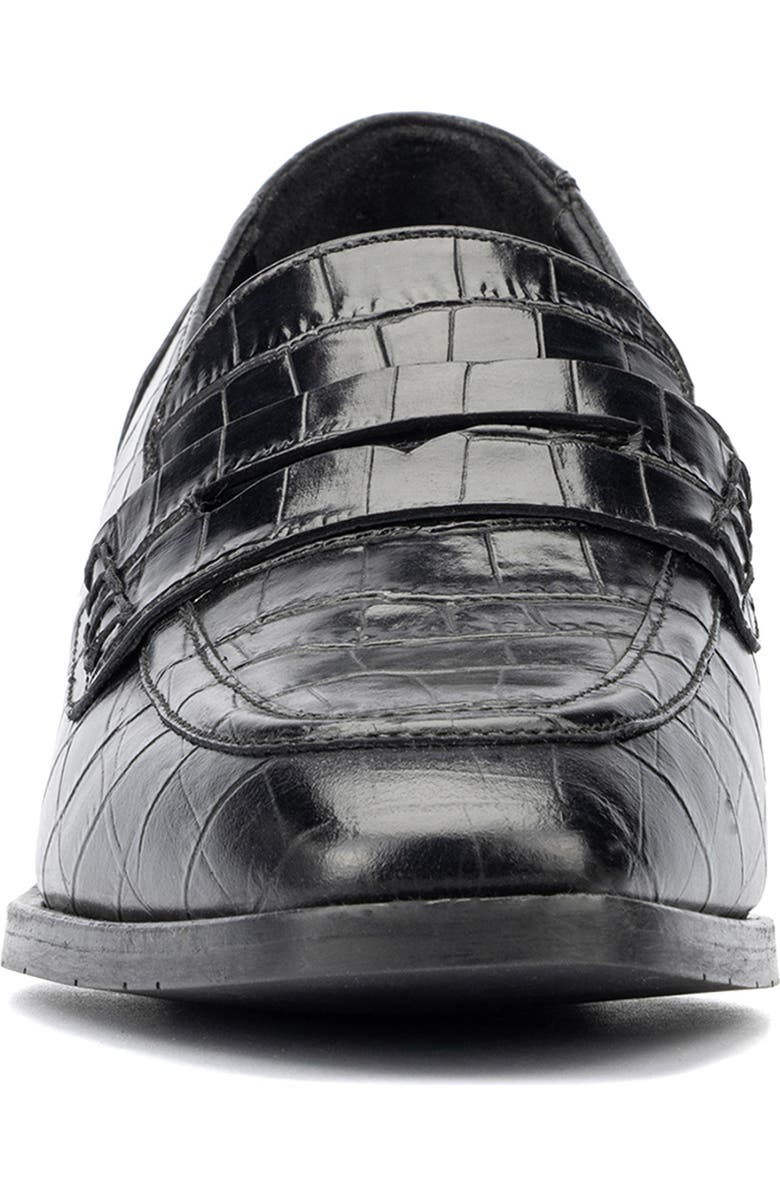 Aquatalia Riya Croc Embossed Penny Loafer, Alternate, color,