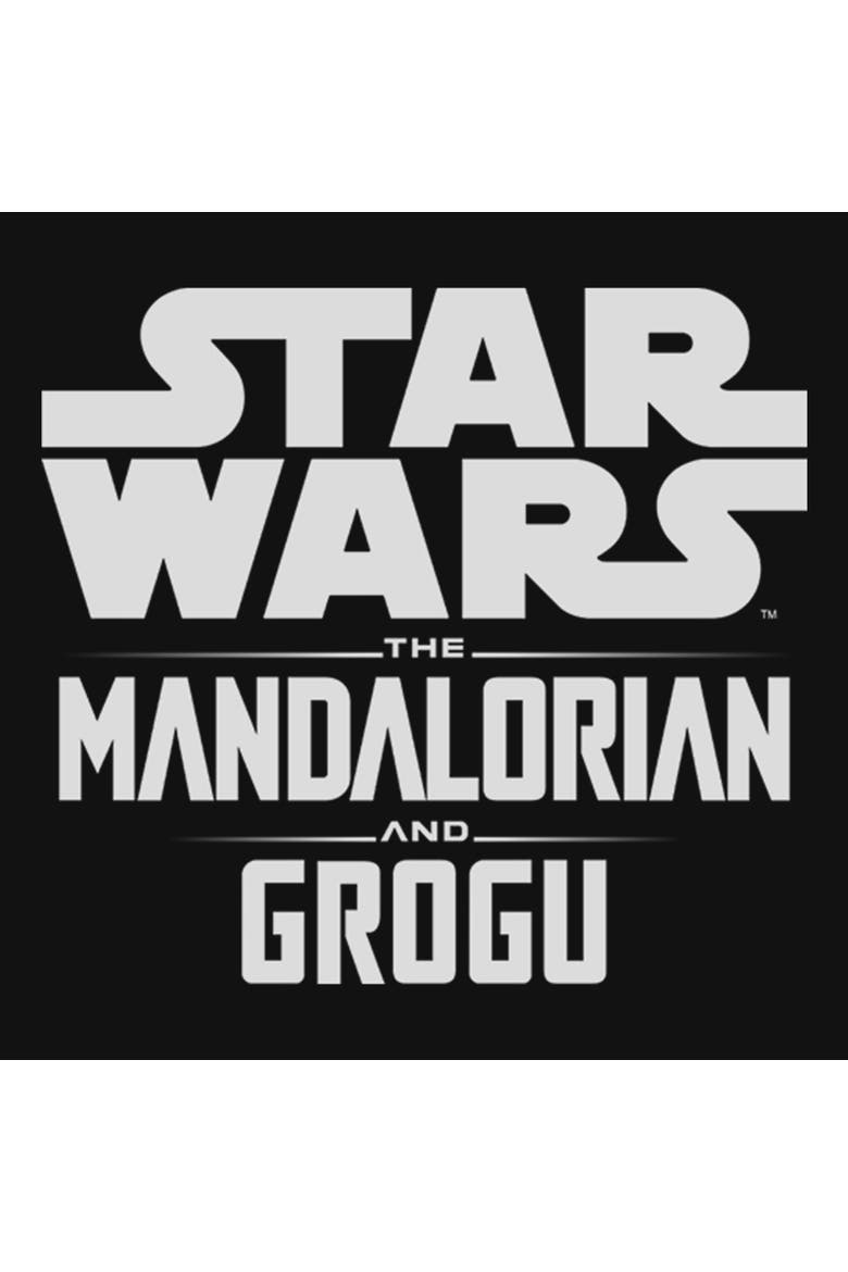 Girls Star Wars The Mandalorian and Grogu Official Bold Logo T Shirt, Alternate, color, Black