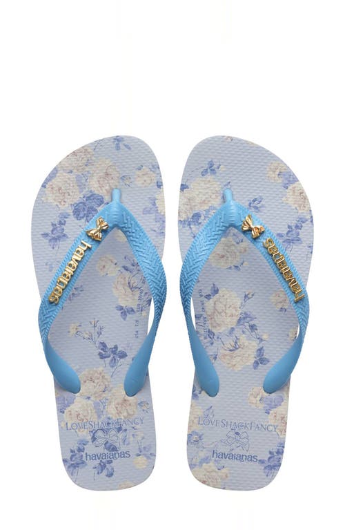 Havaianas X Loveshackfancy Top Everblooming Rosettes Flip Flop In Beige