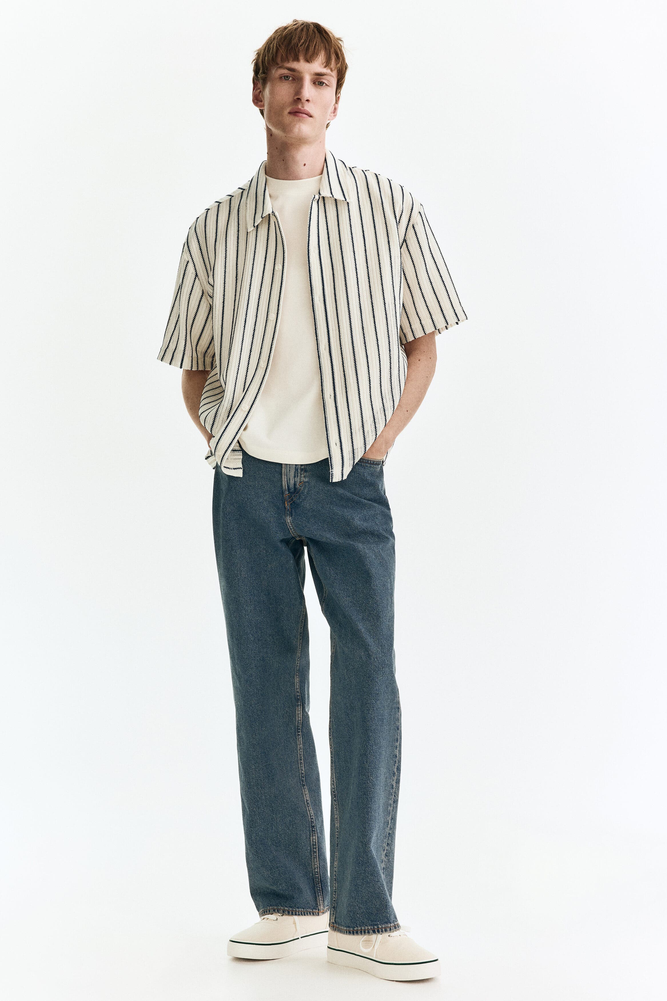 Regular Fit Textured-knit Shirt - image 2