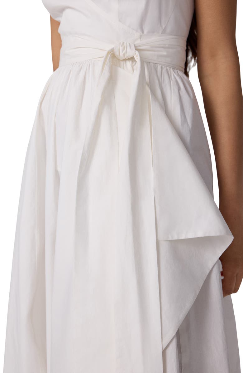 Diane von Furstenberg Nova Faux Wrap Cotton Poplin Wrap Sundress, Alternate, color, White