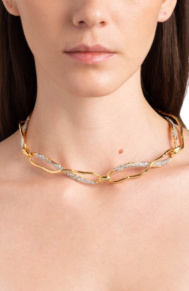 Alexis Bittar Solanales Crystal Infinity Link Necklace, Alternate, color, Crystals