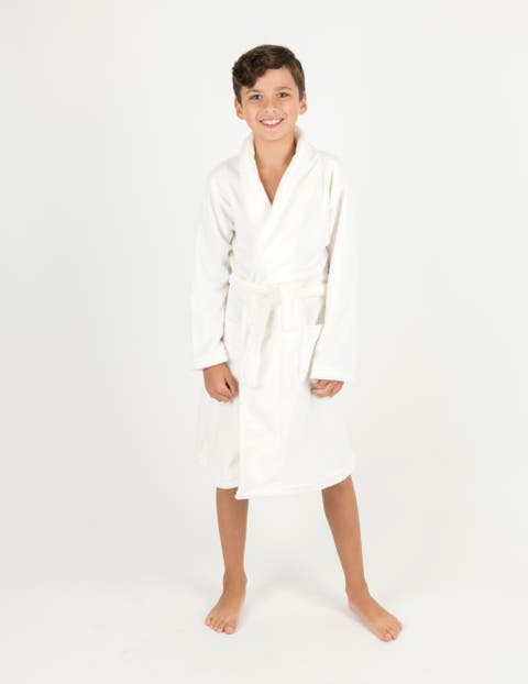 Kids Fleece Robe, Shawl Collar, Solid Colors