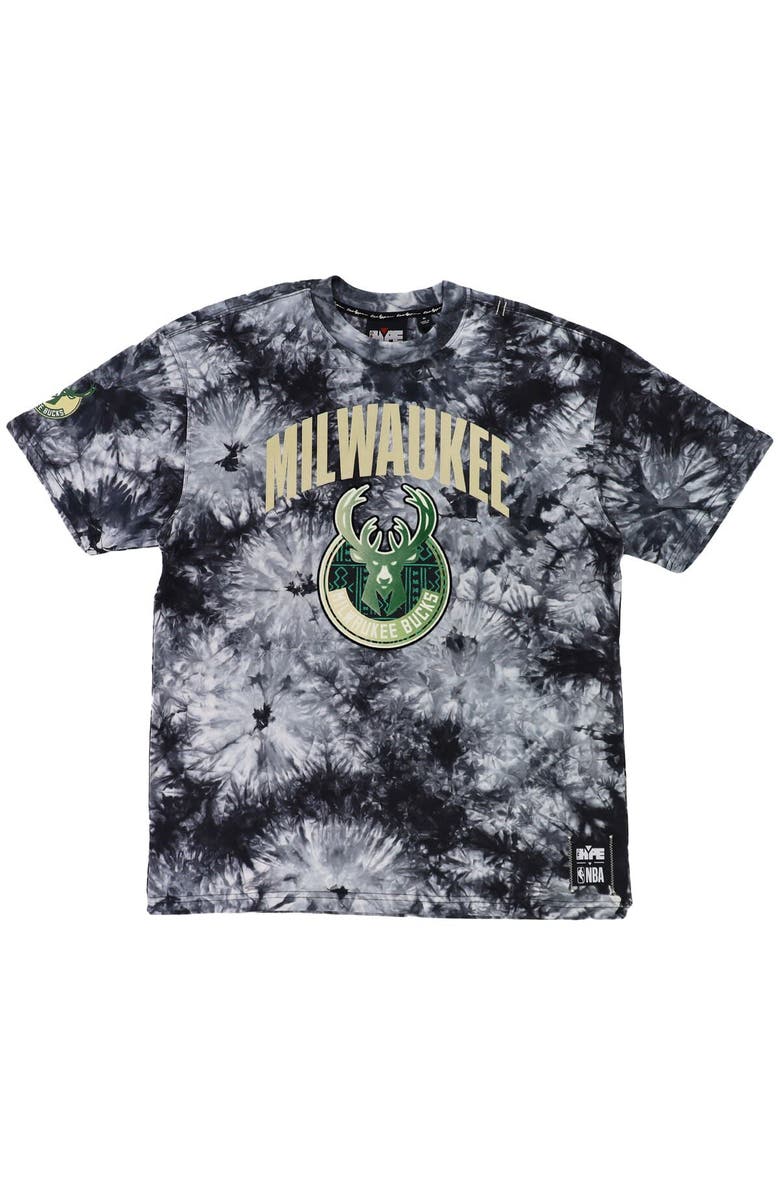 Two Hype Unisex NBA x Two Hype Black Milwaukee Bucks Culture & Hoops Tie-Dye T-Shirt, Alternate, color, Black