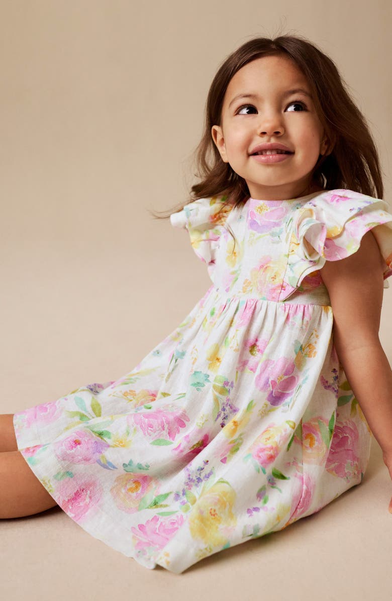 NEXT Kids' Romantic Floral Ruffle Dress, Alternate, color, Pink