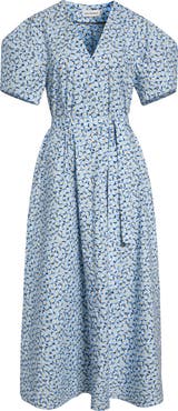 Marimekko Taivut Pikku Vikuri Ditsy Floral Cotton Midi Dress