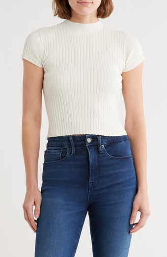 Good American Terry Rib Mock Neck Top