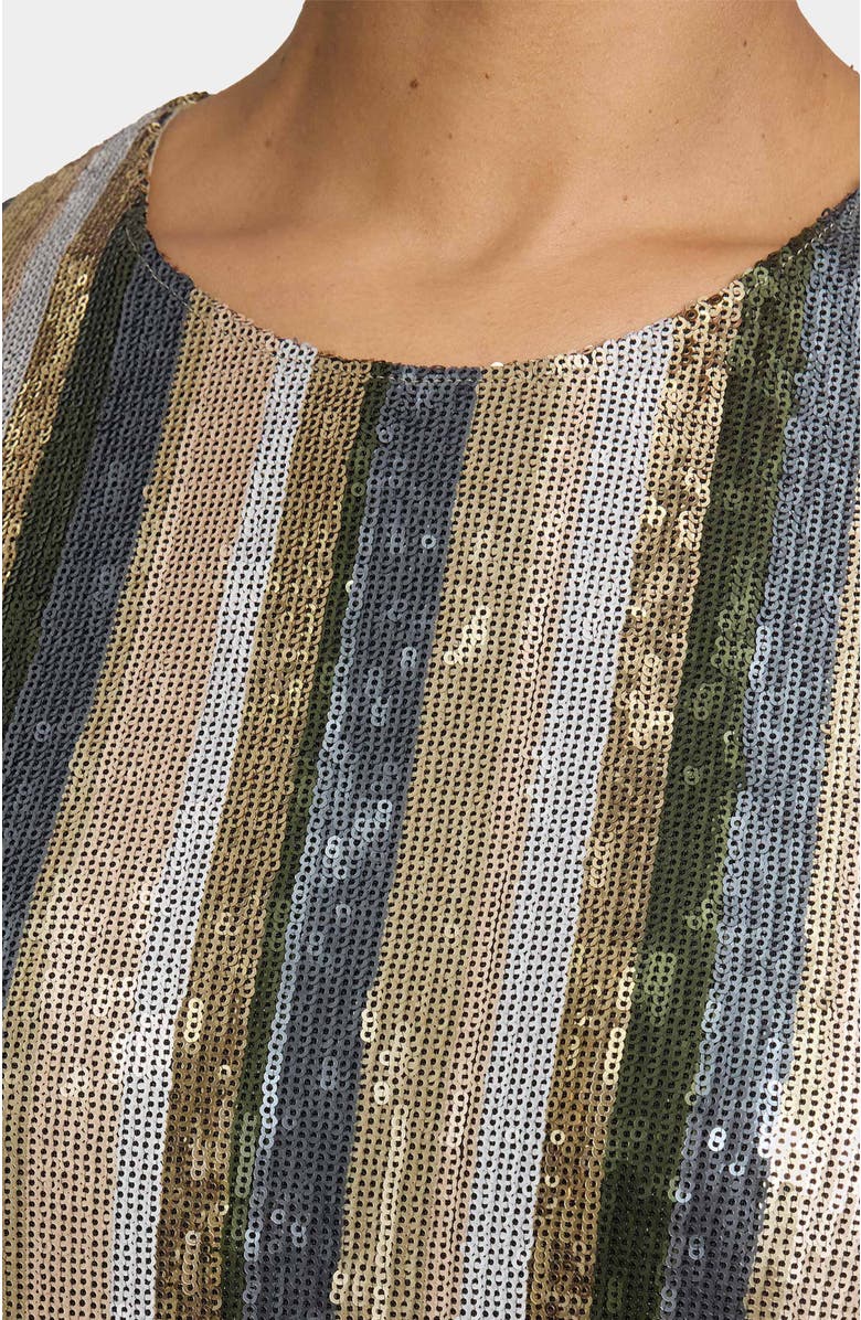 Santorelli Aretha Sleeveless Sequin Shift Dress, Alternate, color, Sandstone