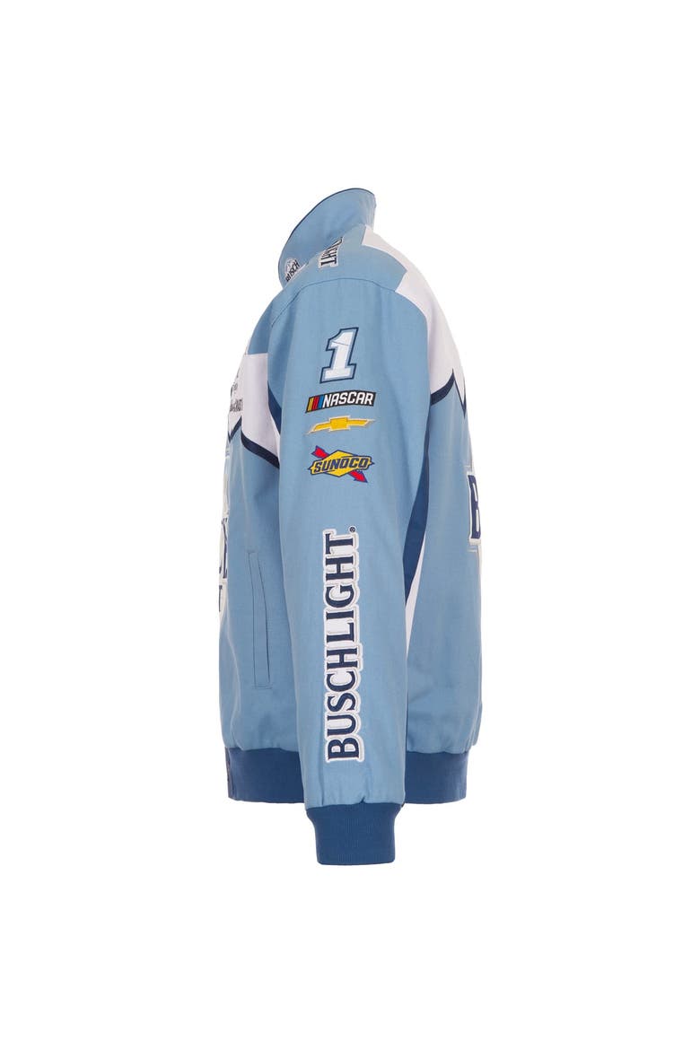 Men's JH Design Light Blue/White Ross Chastain 2026 Busch Light Full-Snap Twill Racing Jacket, Alternate, color, Light Blue
